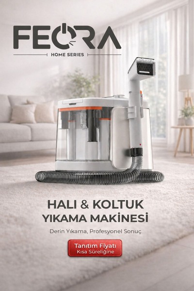 FEORA Ekstra Buhar Teknolojili Koltuk ve Halı Temizleme Makinesi 1600W Vakumlu