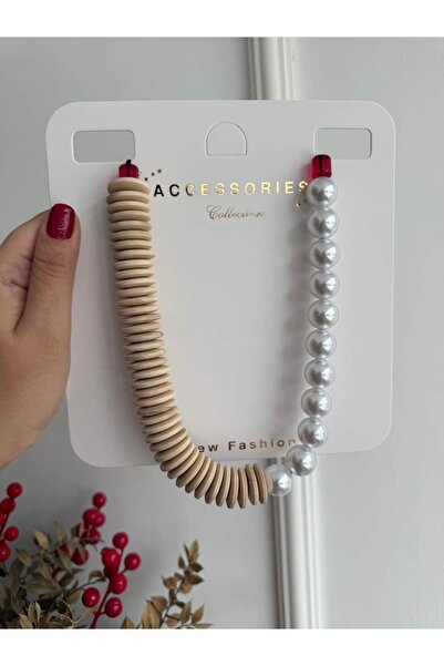 My Joyas Design قلادة من الخرز الخشبي واللؤلؤ طراز ZR