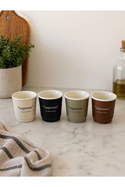 BUCOLIC 4-Piece Espresso Porcelain Cup – 90 ml