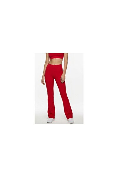 CHNA Red High Waist Flared Leggings Trousers Custom