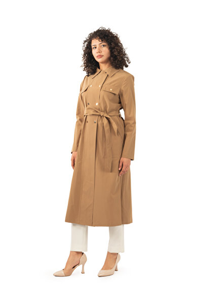 derin store Urban Grace kuşaklı çıtçıt detaylı trençkot