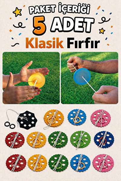 hknova 5 Adet İpli Fırfır Nostalji Oyuncak Ramazan Okul Hediyesi Hediye Paket...