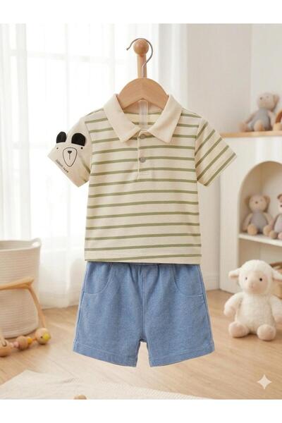 Efemkids 6/24 Months Men's Summer Top-Bottom Set Polo Collar Newborn Baby Boy...