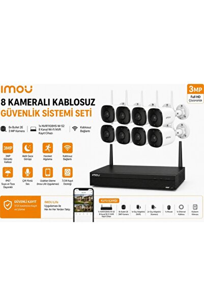 Imou 8'li Dış Ortam 3mp Kablosuz Kamera Seti