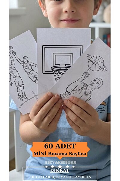 Esey Dizayn Basketbol Temalı Boyama Sayfaları 60 Adet - MİNİ Sayfalar 7+ Yaş ...