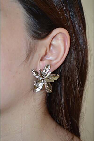 shop Lucky Flower Silver Color Earrings