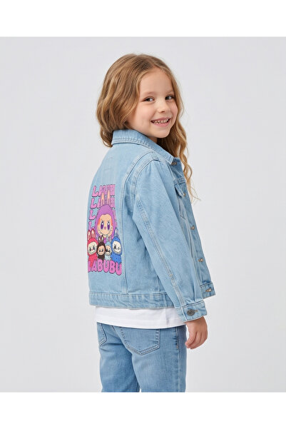 melisam.msg Kız Çocuk Denim Kot Ceket Labubu