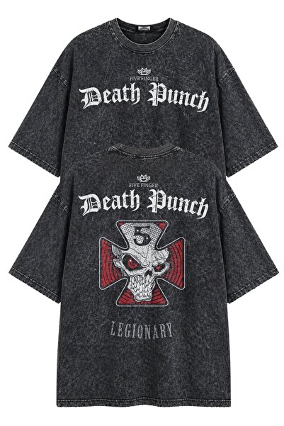 Fuddy Moda Unisex Oversize Five Finger Death Punch Back Printed Washable Rock...