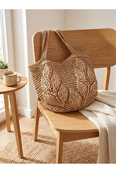 Meya design Women's Beige Handmade Raffia Paper Weave Bag - Designer Boutique...