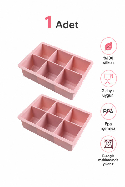 evolis kitchen 1 Adet Gül Kurusu (6 Bölmeli Büyük Boy Silikon Buz Kalıbı Sili...