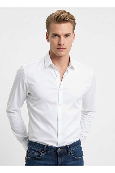 Urban Collection Urbancollection бяла вталена риза