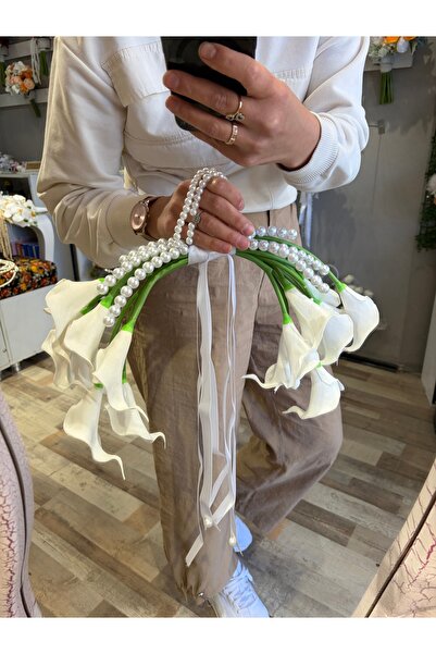 Buketlife İncili beyaz gala çift taraflı sarkan gelin çiçeği