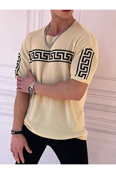MODEFENDİ Ψηφιακή εκτύπωση F Model Oversize Knitwear T-shirt