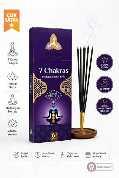 İlkbenaldim Premium Tütsü Çubuğu 6 Paket x 20 Adet Doğal İçerikli El Yapımı U...