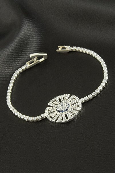 ZERO LAND Nhrhls Nazar Zircon Stone Children's Bracelet 16 cm - (121852) Silv...