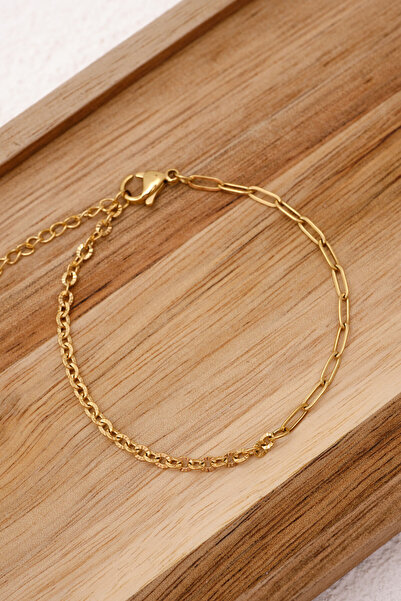 ByFlorya Jewelry Çelik Alia Bileklik Kombin Zincir Florya Ataç&Dokulu Halat B...