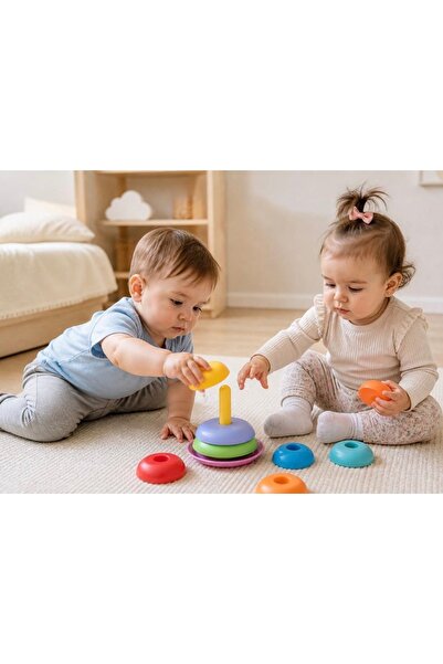 Margo Toys حلقات ملونة متأرجحة - حلقات توازن تعليمية للأطفال (12 شهرًا فما فوق)