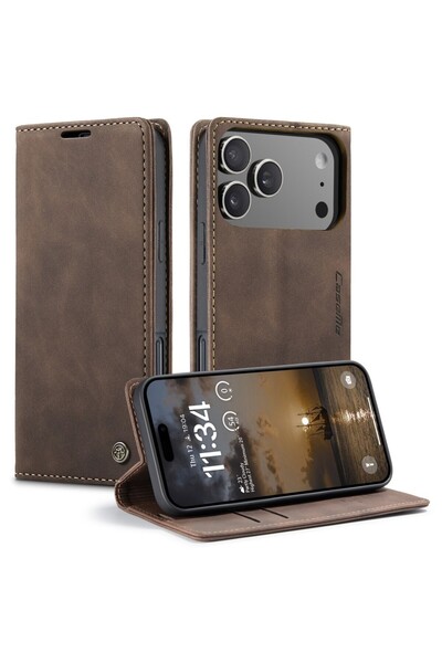 Caseme 013 Retro Θήκη Βιβλίο Coffee (Apple iPhone 17 Pro)