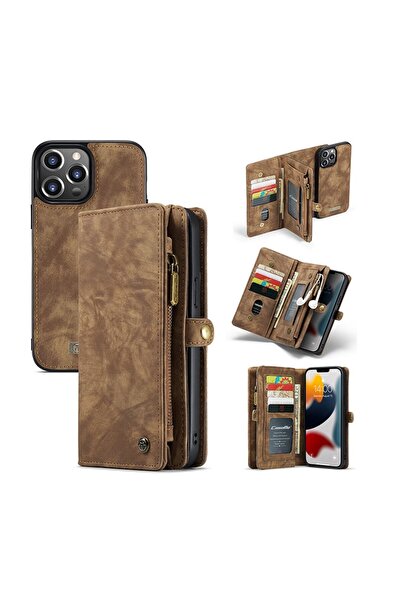 Caseme -008 Detachable Θήκη Πορτοφόλι Brown (Apple iPhone 13 Pro Max)