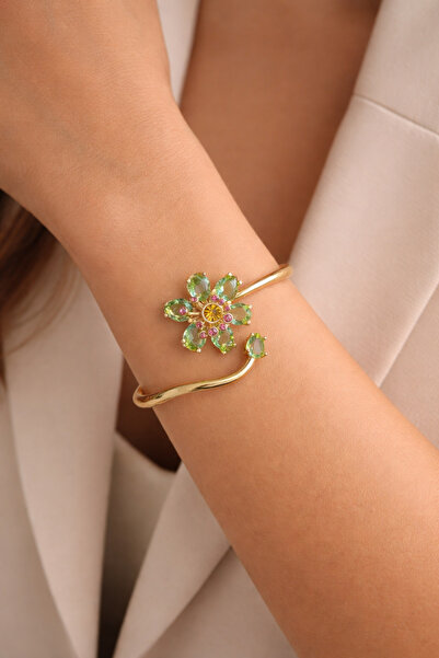 laria jewelry سوار VIP بتصميم الزهرة الخضراء