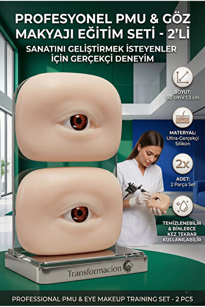 Transformacion 2 ADET Kalıcı Makyaj Eğitim Gözü, 3D Silikon Eyeliner Pratik M...