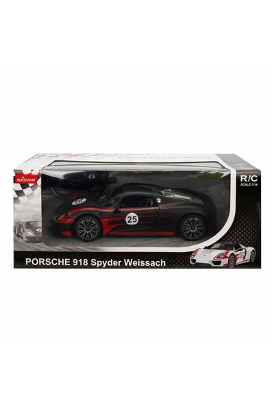 Rastar MASINA CU TELECOMANDA PORSCHE 918 SPYDER WEISSACH NEGRU SCARA 1 LA 14