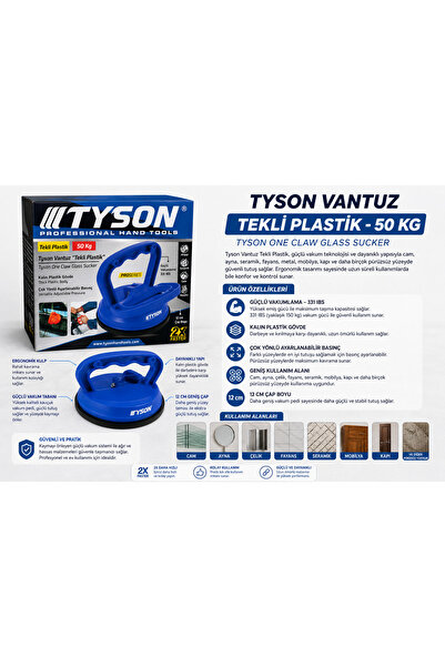 Tysonn Tekli Plastik Cam Vantuzu Cam/Ayna/Çelik/Fayans/Seramik 50 Kg Kod :TYS...