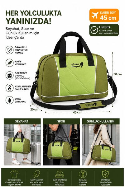 Alone Geantă de voiaj tip duffel Dimensiune cabină 45x30x20 cm Geantă de mână și de umăr unisex Nuc 1524
