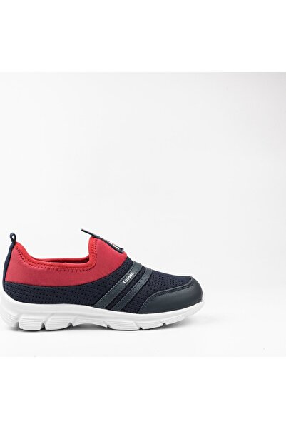 leton 6415 Navy Blue Red Children's Slip-On Memory Sole Shoes