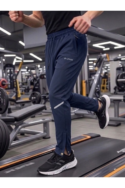 Demente Sweatpants Parachute Fabric Slim Fit Cuffed Legs Gym and Fitness