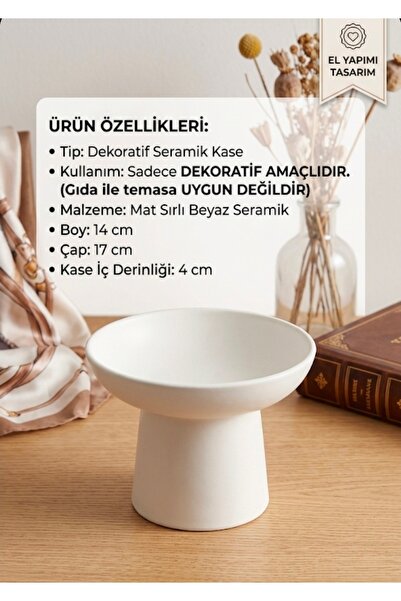 newme Minimalist Tasarım Dekoratif Seramik Kase & Vazo ( ters çevrildiğinde )...