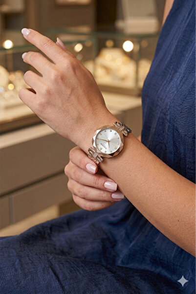 Tom Jones Special Cut Glass Design Stone Steel Strap Women's Wristwatch