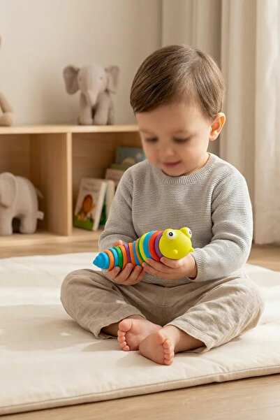 thechild baby collection Sök Tak Montessori Oyuncağı | Renkli Eğlenceli Tırtı...