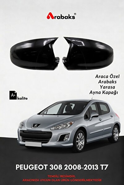 Arabaks PEUGEOT 308 2008-2013 T7 Yarasa Ayna Kapağı 2'li Takım (BATMAN TİP, D...