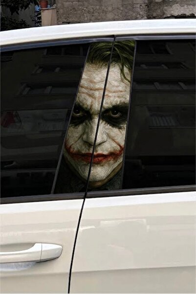 NET REKLAM Joker Temalı Her Araca Uyumlu Kapı Direği Sticker Seti - Sağ/Sol T...