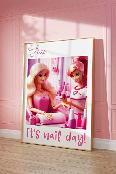 NinaStore Pembe Tırnak Salonu Posteri: Kızlara Özel Güzellik Salonu Dekorasyo...