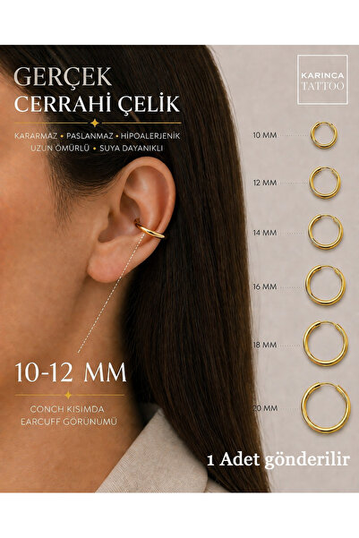Karınca Piercing Cerrahi Çelik Piercing Kulak Lobe Conch Earcuff Küpe