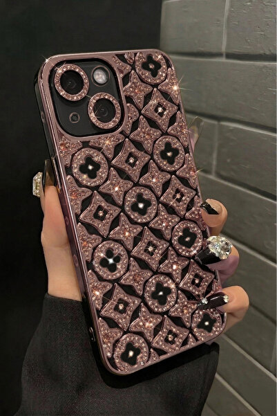 Nezih Case iPhone 13 / 14 Uyumlu Kamera Korumalı Parlak Taşlı Diamond Tasarım...