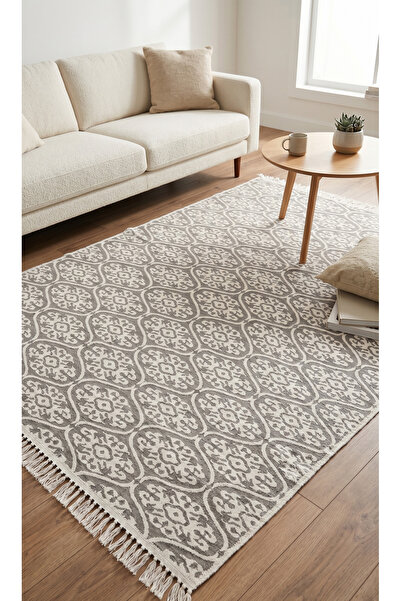 Bovia Home Minimal Etnik Desenli Modern Kilim / Çift Taraflı Dokuma Kilim