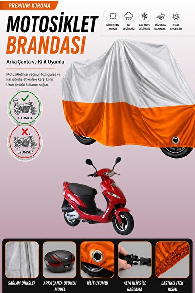 Cemku Double Gray Top - Orange Bottom, Rear Bag Compatible Asian Polo 50 Moto...