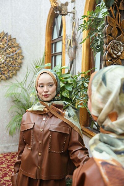 ENRİCO FERRİ Allure Batik Patterned Shawl - Camel-Green