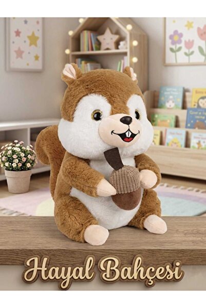HAYALBAHÇESİ Sevimli Kuyruklu Sincap 35 Cm Peluş Oyuncak