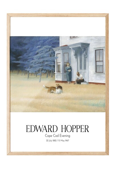 Postifull Edward Hopper - Seara de la Cape Cod, Tablou înrămat pe lemn, Seria...