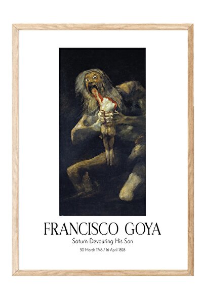 Postifull Francisco Goya - Saturn koji proždire svog sina, slika u drvenom ok...