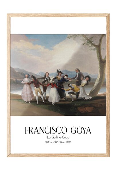 Postifull Francisco Goya - La Gallina Cega, Tablou înrămat pe lemn, Seria de ...