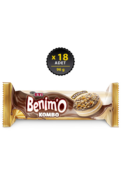 Eti Benim’O Kombo Kremalı Bisküvi 96 g x 18 Adet