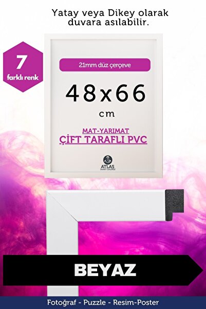 Atlas Sanat Galerisi 21mm-48x66 Cm Mat Pvc Li Camsız Fotoğraf Puzzle Belge Çe...