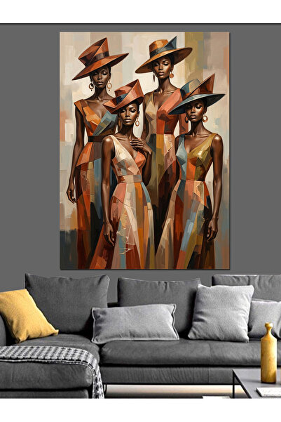 Artmeg Figuri feminine moderne în stil cubic, pânză decorativă - Tablou din l...