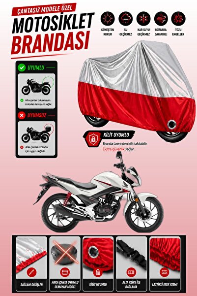 Cemku Twin غطاء محرك متوافق مع هوندا CB 125 F باللون الرمادي من الأعلى والأحم...