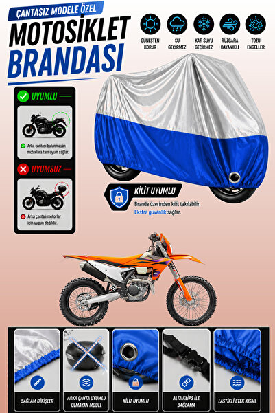 Cemku Twin غطاء محرك متوافق مع KTM 250 EXC باللون الرمادي من الأعلى والأزرق م...